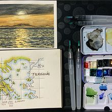 Mi proyecto del curso: Cuaderno de viaje en acuarela. Traditional illustration, Watercolor Painting, Architectural Illustration, and Sketchbook project by Hervé Leblanc - 09.28.2022