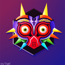 Majora's Mask. Traditional illustration, and Design project by Raúl Padilla Gongora - 01.23.2022