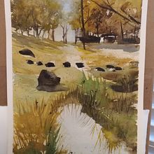 Mon projet du cours : Paysages naturels à l’aquarelle. Un proyecto de Bellas Artes, Pintura y Pintura a la acuarela de Johanne Kirouac - 28.09.2022