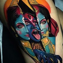 Diosa Kali . Traditional illustration, Ink Illustration, Fine Arts, Street Art, and Design project by Cristina Castillo Navarro - 09.28.2022