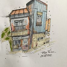 Mein Abschlussprojekt für den Kurs: Expressive Architekturskizzen mit Markern. Sketching, Drawing, Architectural Illustration, Sketchbook & Ink Illustration project by eckhardbaer - 09.29.2022