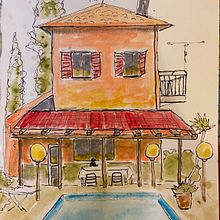 My project for course: Expressive Architectural Sketching with Colored Markers. Un progetto di Bozzetti, Disegno, Illustrazione architettonica, Sketchbook e Illustrazione con inchiostro di Caroline Marion - 29.09.2022
