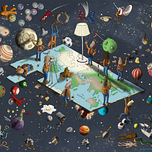 Flat Earthers. Een project van Traditionele illustratie van David van der Kooij - 30.09.2022
