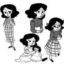 Character design for animation shortfilm "Het Bon Marchéke". Ilustração tradicional, Cinema, Vídeo e TV, Animação, Direção de arte, e Concept Art projeto de Mélissa Cembolista - 13.09.2020
