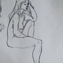 Life Model drawing. Ilustração tradicional, e Artes plásticas projeto de Mélissa Cembolista - 30.09.2022