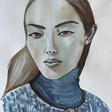 My project for course: Artistic Portrait with Watercolors. Un proyecto de Bellas Artes, Pintura, Pintura a la acuarela, Dibujo de Retrato e Ilustración tradicional de Analia Magu - 30.09.2022