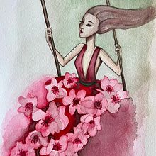 My project for course: Watercolor Techniques for Dreamlike Illustrations. Projekt z dziedziny Trad, c, jna ilustracja,  R, sunek, Malowanie akwarelą, Ilustracja w i dawnicza użytkownika Analia Magu - 30.09.2022