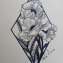 Meu projeto do curso: Tatuagem botânica com pontilhismo . Un proyecto de Ilustración tradicional, Diseño de tatuajes e Ilustración botánica de Adaany Lima da Silva - 01.10.2022