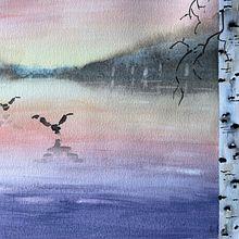 My project for course: Atmospheric Landscapes in Watercolor . Fine Arts, Painting, and Watercolor Painting project by mogu - 10.02.2022