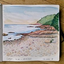 Mon projet du cours : Carnet de voyage à l’aquarelle. Ilustração tradicional, Pintura em aquarela, Ilustração arquitetônica, e Sketchbook projeto de Aurelie Boisbunon - 02.10.2022