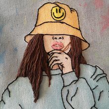 Mi proyecto del curso: Creación de retratos bordados en acuarela. Painting, Watercolor Painting, Embroider, and Textile Design project by maria_endara - 10.03.2022