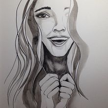 Mein Abschlussprojekt für den Kurs: Künstlerische Tuschemalerei mit chinesischer Tinte. Un progetto di Illustrazione tradizionale, Belle arti, Pittura, Disegno a matita, Disegno di ritratti, Disegno artistico e Illustrazione con inchiostro di Susanne Weiss - 03.10.2022