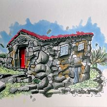 Mon projet du cours : Esquisses d'architecture expressives aux feutres de couleur. Un proyecto de Bocetado, Dibujo, Ilustración arquitectónica, Sketchbook e Ilustración con tinta de smerinthe - 10.10.2022