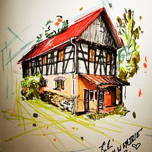 Mój projekt z kursu: Rysunek architektoniczny: kolor i artystyczna ekspresja. Un progetto di Bozzetti, Disegno, Illustrazione architettonica, Sketchbook e Illustrazione con inchiostro di teamworkartjs - 04.10.2022