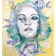 My project for course: Experimental Portraiture with Ink, Tea and Alcohol . % koutna_marianna tarafından hazırlanan Güzel sanatlar, Tablo, Çizim, Mürekkep İllüstras, Ve onu projesi - 10.05.2022