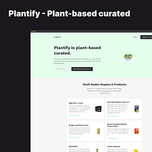Plantify - plant-based curated. Un proyecto de Programación de Lola Ojabowale - 22.06.2020