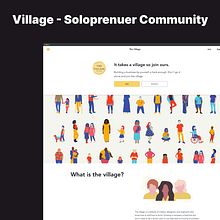 The village - community for soloprenuers. Un proyecto de Programación de Lola Ojabowale - 05.10.2022