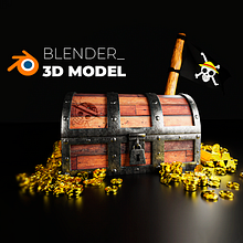 Cofre One Piece 3D Model Blender. 3D, Character Design, Graphic Design, and 3D Animation project by Catalina M - 10.04.2022