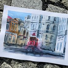 Mój projekt z kursu: Pejzaże miejskie w akwareli. Fine Arts, Watercolor Painting, and Architectural Illustration project by darhena - 10.06.2022
