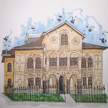 House in hometown. Architecture, and Traditional illustration project by dominic.d - 10.04.2022