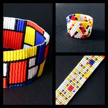 Beading - inspired by the painting of Piet Mondrian. Projekt z dziedziny Projektowanie dodatków, Craft, Projektowanie biżuterii i  Tkactwo użytkownika Olivia Granatowski - 23.09.2022
