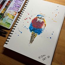 Mein Abschlussprojekt für den Kurs: Illustriere Vögel mit expressiven Aquarelltechniken. Traditional illustration, Watercolor Painting, Realistic Drawing, and Naturalistic Illustration project by iridal - 10.07.2022