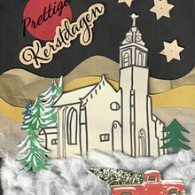 Kerstkaart met kerk in ons dorp Ein Projekt aus dem Bereich Traditionelle Illustration und Design von Anja Messemaker - 07.10.2022