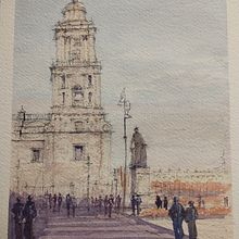 Mi proyecto del curso: Dibujo arquitectónico con acuarela y tinta. Sketching, Drawing, Watercolor Painting, and Architectural Illustration project by Fernando Hernández - 10.07.2022