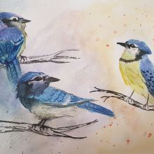 My project for course: Artistic Watercolor Techniques for Illustrating Birds. Un proyecto de Ilustración tradicional, Pintura a la acuarela, Dibujo realista e Ilustración naturalista				 de gizem aldanmaz - 01.10.2022