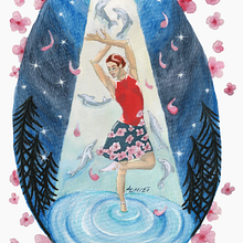 Moonlight Dancer. Painting, Creativit, and Drawing project by alpenfuchs - 10.09.2022