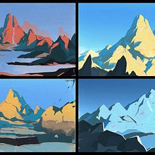 Natural landscapes. Een project van Traditionele illustratie,  Digitaal schilderij y  Art direction van Hugo Moreno - 10.10.2022
