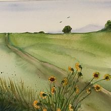 My project for course: Natural Landscapes in Watercolor. Fine Arts, Painting, and Watercolor Painting project by Ingrid H - 08.28.2022
