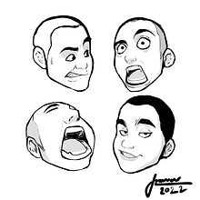 Dibujo de expresiones . Design, and Traditional illustration project by Josmar David Herrera Calle - 10.06.2022