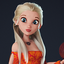 Targaryen girl. 3D, Design, Traditional illustration, Film, Video, TV, 3D Character Design, Character Design, 3D Modeling, 3D Design, Costume Design, and Graphic Design project by Adrián Pastorizzo - 10.10.2022