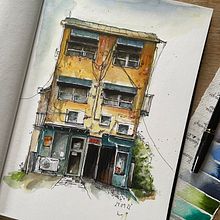 Mein Abschlussprojekt für den Kurs: Expressive Architekturskizzen mit Markern. Projekt z dziedziny Sketching,  R, sunek,  R, sunek architektoniczn, Sketchbook,  R i sunek atramentem użytkownika Tanja Hammer - 10.10.2022