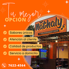 Publicidad-Restaurante "Nathaly". Design, Advertising, and Traditional illustration project by Saraí Alejandra Núñez González - 09.21.2022