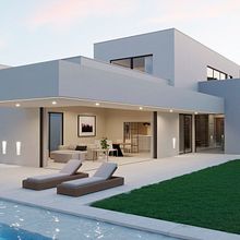 La Barrosa House. 3D, Architecture, Infographics, 3D Modeling, Digital Architecture, and 3D Design project by Ramón Guerra Marcos - 05.04.2022