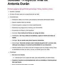 Soledad: el alma de la fiesta, pero fatalista sin creer en el amor. Su perfil de personaje. Een project van Schrijven, Verhaallijn, Fictie schrijven y Creatief schrijven van antonia_duran_godoy - 11.10.2022