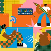 Olimpíada de Língua Portuguesa. Editorial Design, Digital Illustration, Art Direction, Br, ing, Identit, and Education project by Estúdio Voador - 10.11.2022