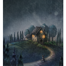 My project for course:  Imaginary Places: Draw, Paint, and Digitize on Photoshop. Projekt z dziedziny Sketching,  R, sunek, Ilustracja c, frowa,  R, sunek architektoniczn i Narracja użytkownika Katie - 07.10.2022