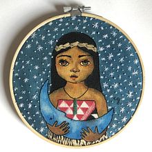 My project for course: Embroidered Portraits in Watercolor. Un progetto di Pittura, Pittura ad acquerello, Ricamo e Textile Design di chiara_gasparetto - 12.10.2022