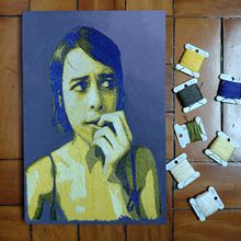 Meu projeto do curso: Retratos realistas bordados: conte histórias com a cor. Un proyecto de Bordado y Diseño textil de amandafleitee - 12.10.2022
