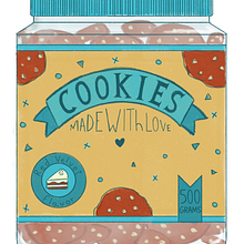 My project for course: Packaging Illustration: Create Imaginative Product Designs - Red Velvet Cookie Jar. Design, Traditional illustration, Packaging, Product Design, Digital Illustration, H, and Lettering project by Veronica Arai - 10.12.2022