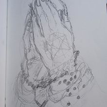 Manos que rezan. Traditional illustration, Fine Arts, Pencil Drawing, and Drawing project by Pau Franco Sanz - 10.13.2022