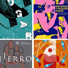 Conjunto de cinco carteles promocionales para igual número de espectáculos y eventos. Traditional illustration, Poster Design, and Advertising project by Omar Batista Jiménez - 10.13.2022