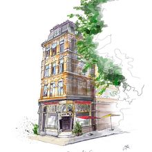 Buildings with Personality - Portfolio Images. Un proyecto de Ilustración tradicional de Carl Krupitzer - 14.10.2022
