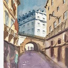 My project for course: Architectural Illustration with Watercolor. Traditional illustration, Sketching, Drawing, Watercolor Painting, Architectural Illustration, and Sketchbook project by brecko - 07.20.2022