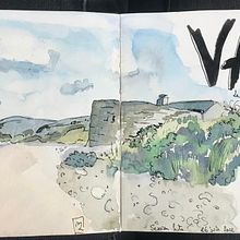 Mon projet du cours : Carnet de voyage à l’aquarelle. Traditional illustration, Watercolor Painting, Architectural Illustration, and Sketchbook project by marie_lapprend - 10.15.2022