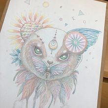 llustration surréaliste inspirée par la nature. Projekt z dziedziny Trad, c, jna ilustracja, R, sunek ołówkiem,  R, sunek,  R, sunek art, st, czn, Ilustracja naturalist, czna, R i sowanie kredkami użytkownika yonnet.barbara - 15.10.2022