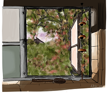 Bathroom Window. Design, Traditional illustration, and Graphic Design project by Annakaren Pizano - 10.15.2022